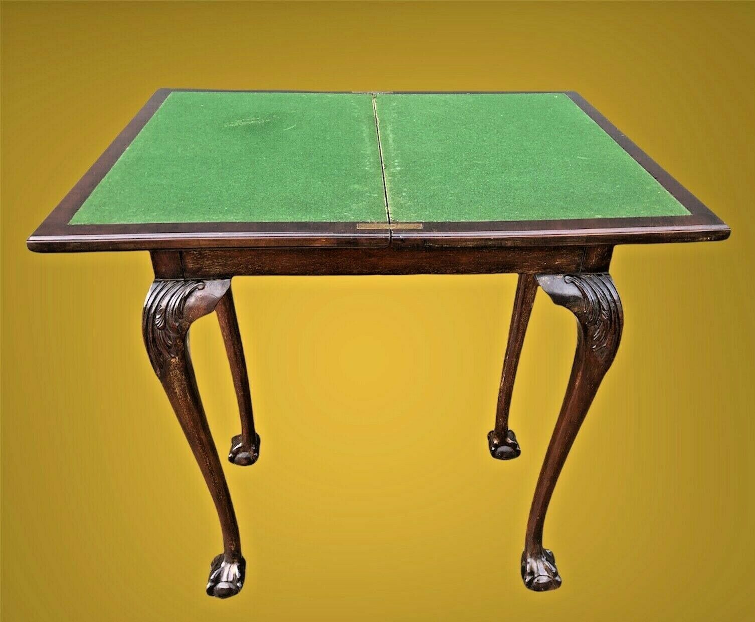 Handsome Vintage Carved Mahogany Card Or Hall Table photo Furniture