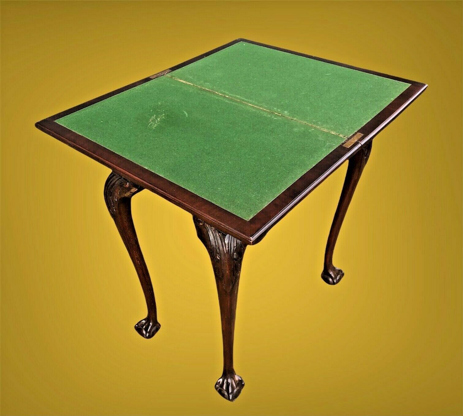 Handsome Vintage Carved Mahogany Card Or Hall Table photo buy