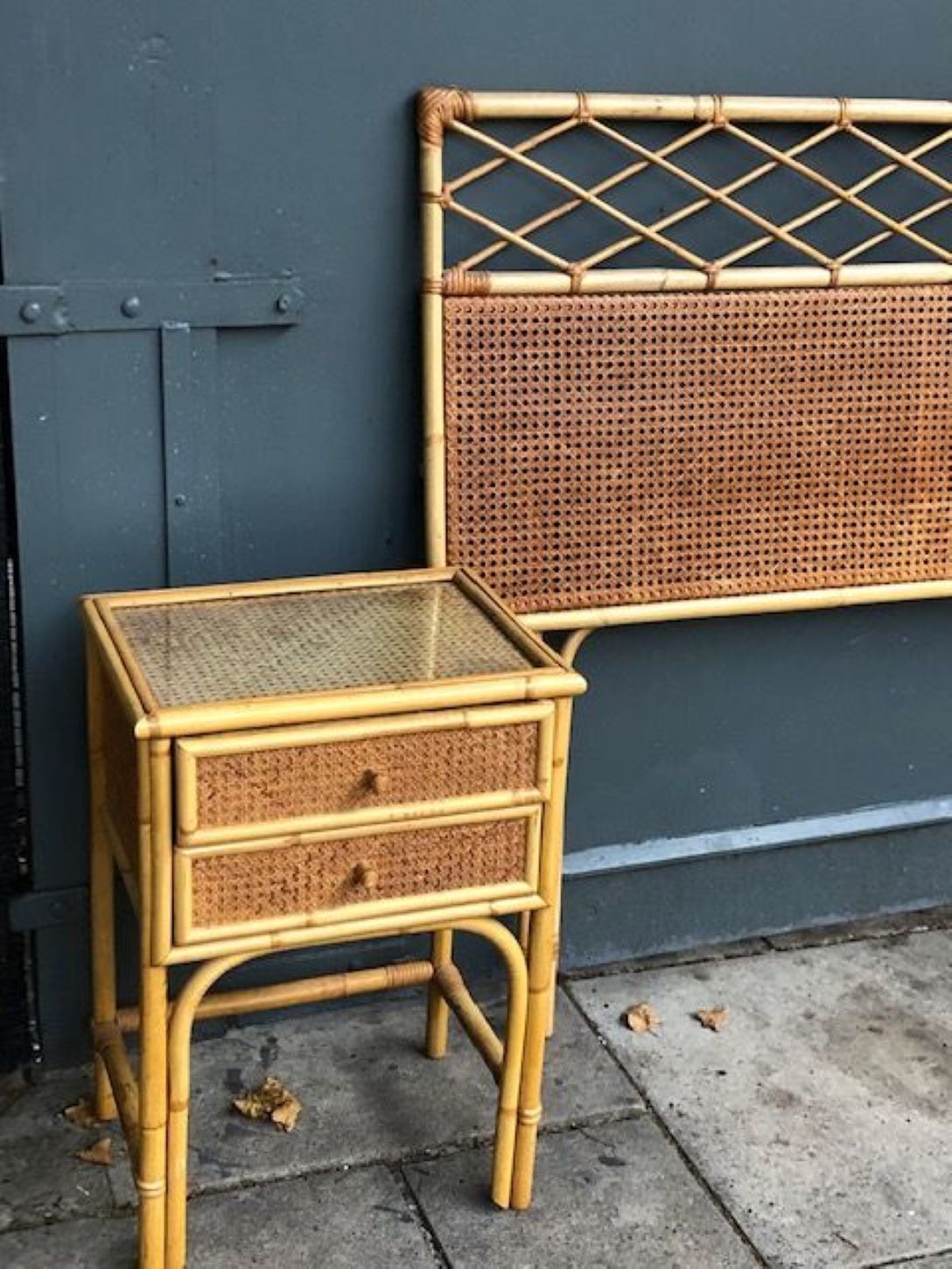 Mid Century Rattan / Cane Super King Headboard (6’ft), Italian, 1970s photo buy