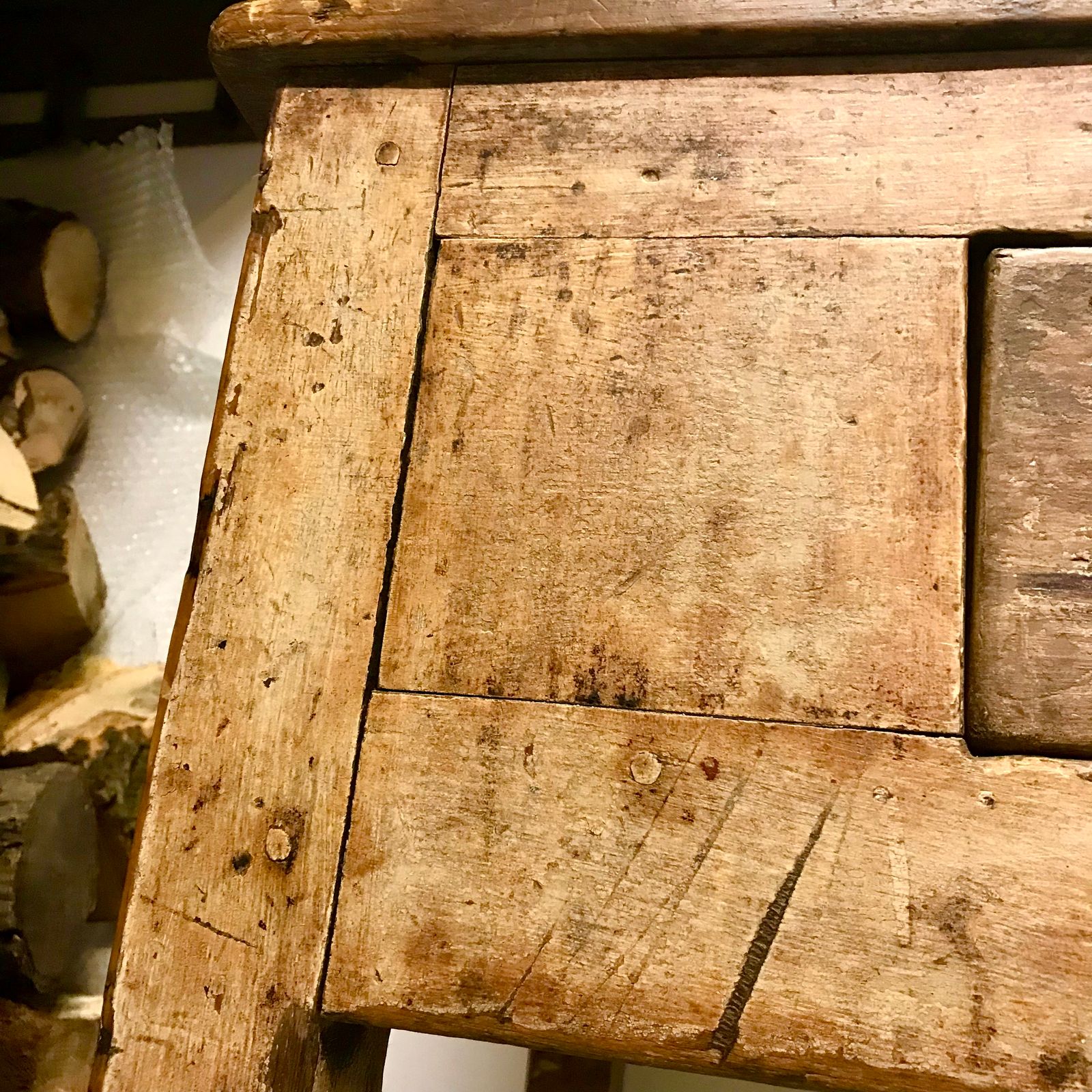 Furniture Substantial English Georgian Country House Pine Serving Table photo