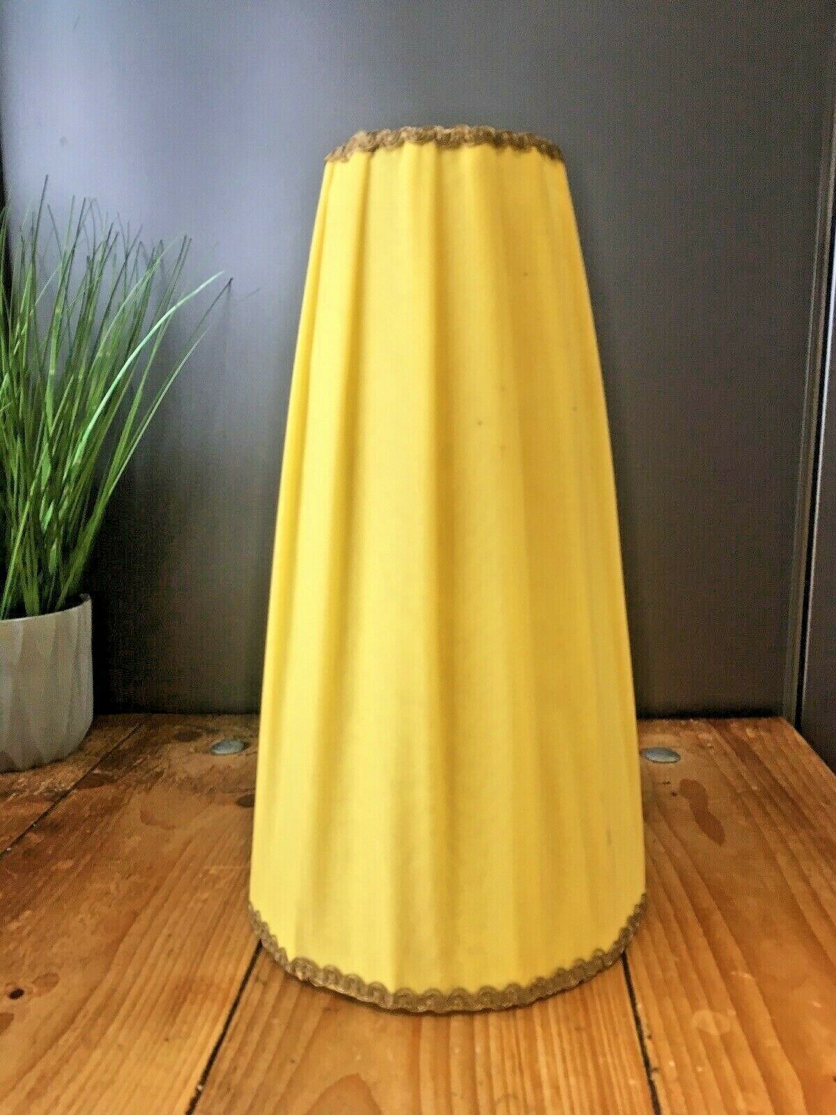 Tall Retro Yellow Conical Shade For Vintage West German Pottery Floor Table Lamp photo for sale