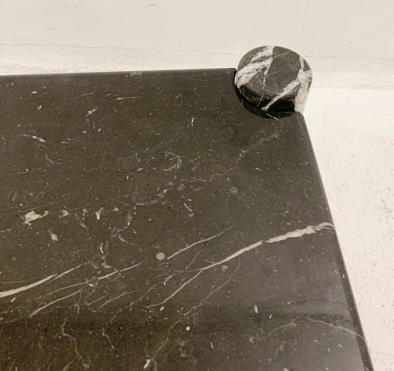 1970's Mid Century Black Marble Coffee Table photo vinterior