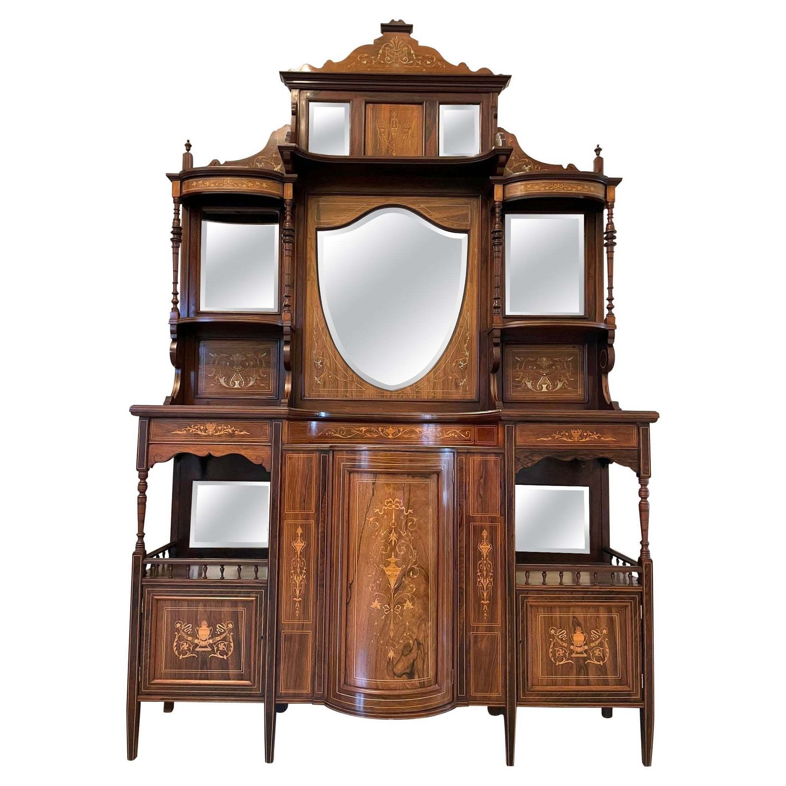 Outstanding Quality Antique Victorian Rosewood Inlaid Side Cabinet
