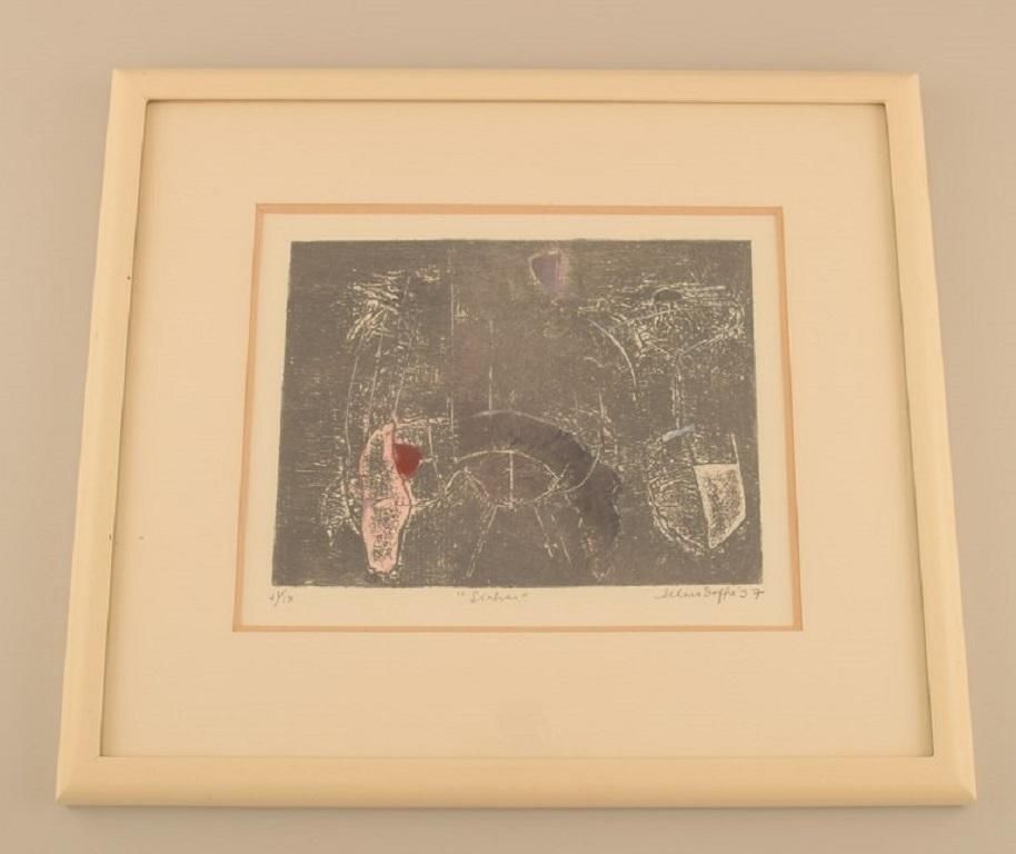 Selma Daffre  Listed Brazilian Artist Collograph On Paper  Linhas photo furniture