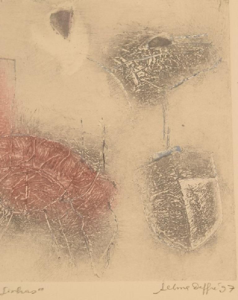 Selma Daffre  Listed Brazilian Artist  Collograph On Pape   Linhas photo Art