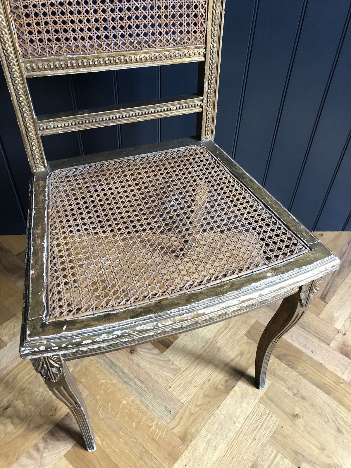 Regency Giltwood And Cane Seated Occasional Chair, 1810 photo vintage