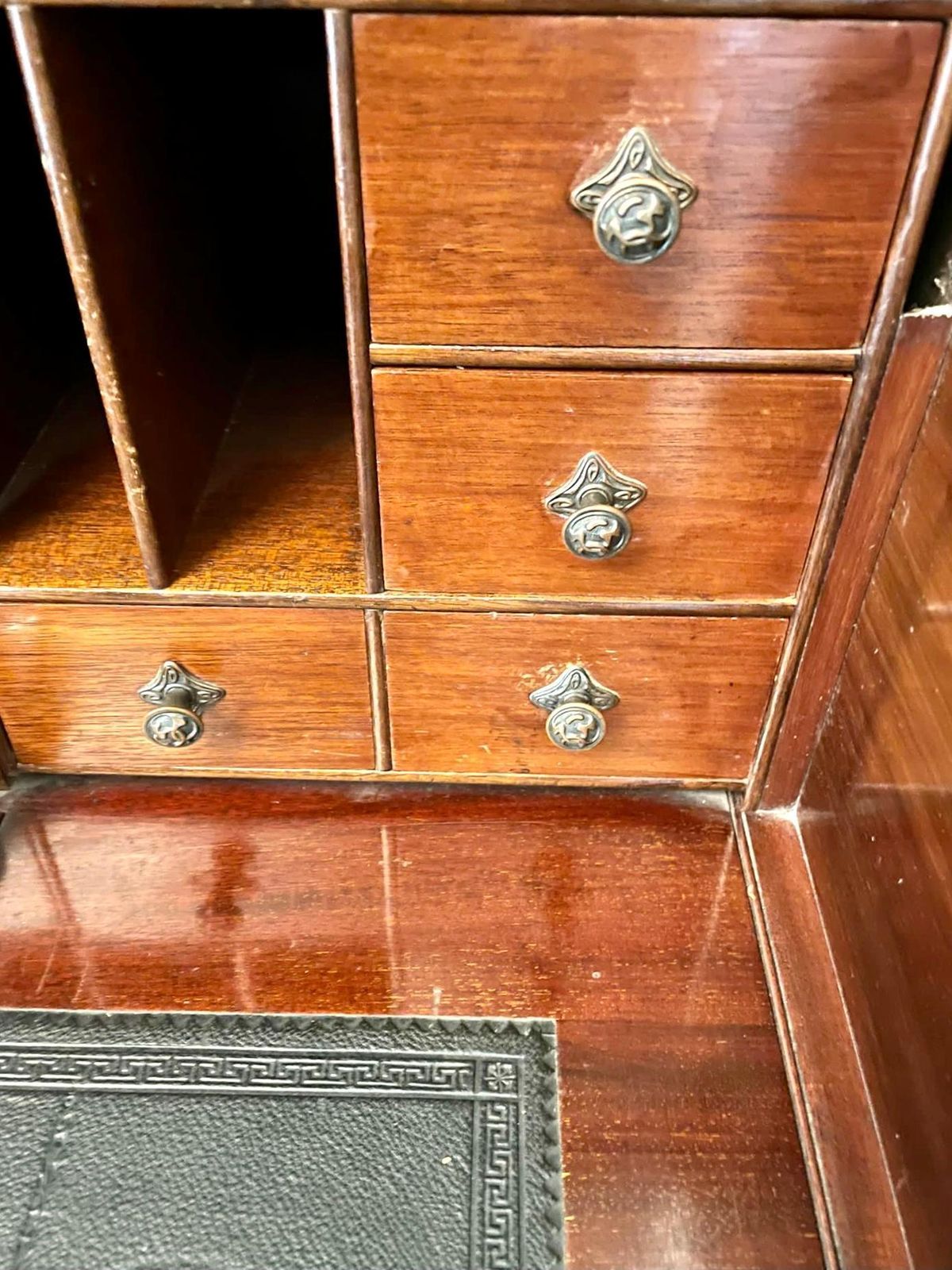 Antique Edwardian Quality Mahogany Cylinder Bookcase photo vintage