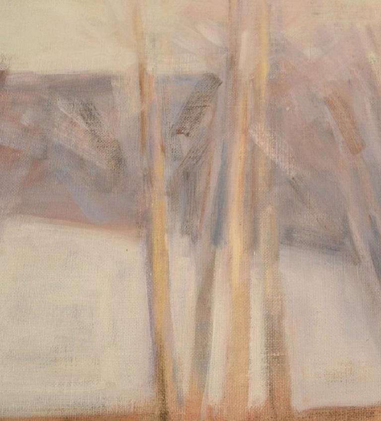 Lennart Palmér, Sweden, Oil On Canvas, Modernist Landscape With Trees photo for sale