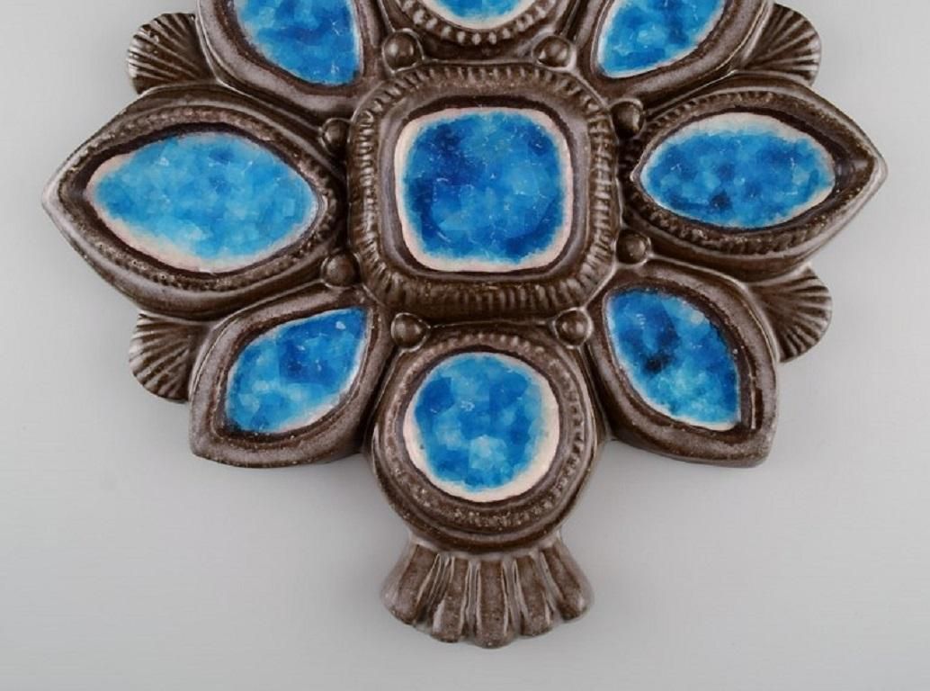 Irma Yourstone For Upsala Ekeby, Wall Plaque In Glazed Stoneware, 1960s photo for sale