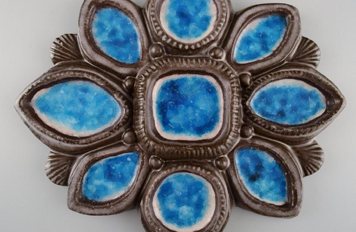 Irma Yourstone For Upsala Ekeby, Wall Plaque In Glazed Stoneware, 1960s photo Art