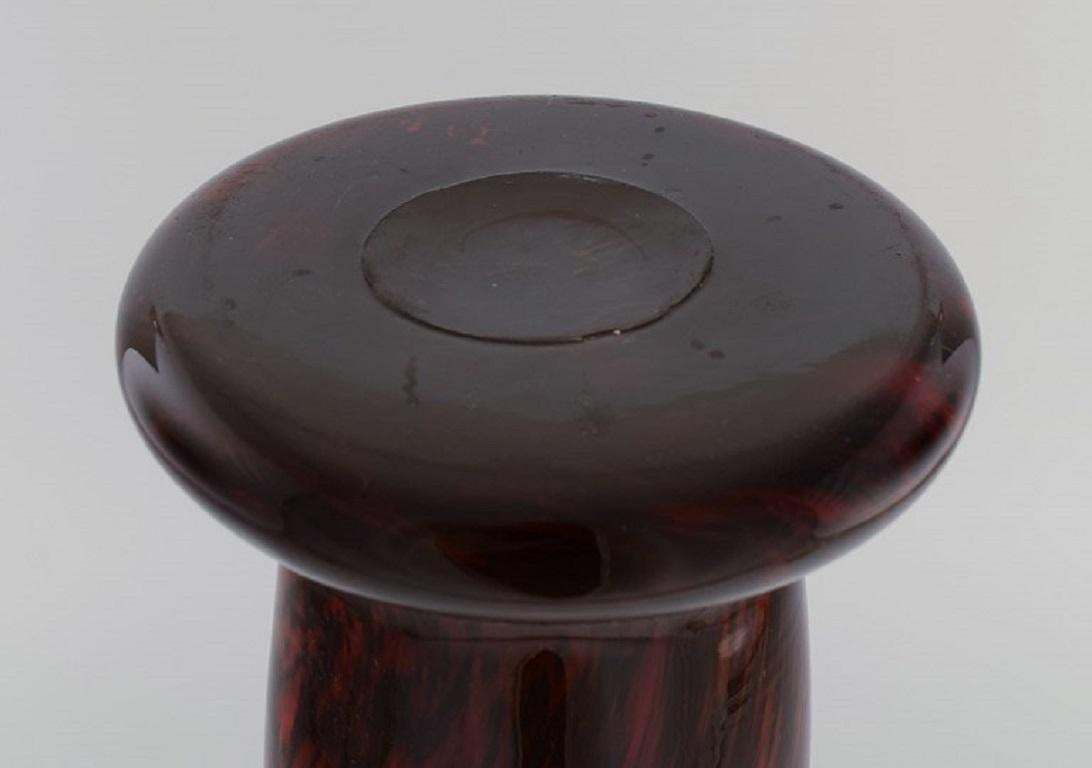 Very Large Lorrain Art Deco Vase In Red Mouth Blown Art Glass photo buy