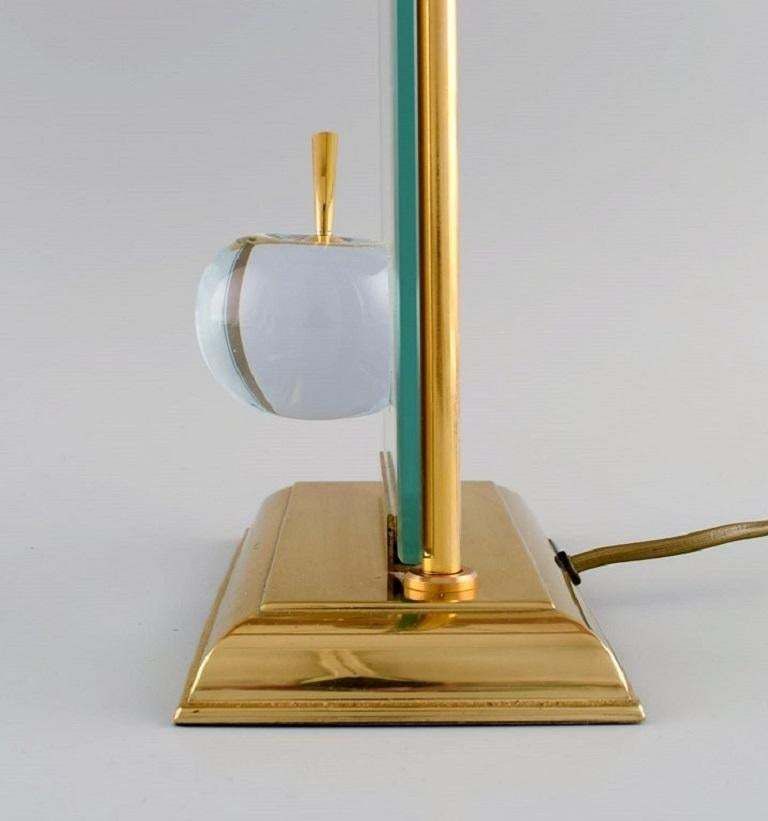 Le Dauphin, France, "La Pomme" Table Lamp In Clear Art Glass And Brass photo 955.0