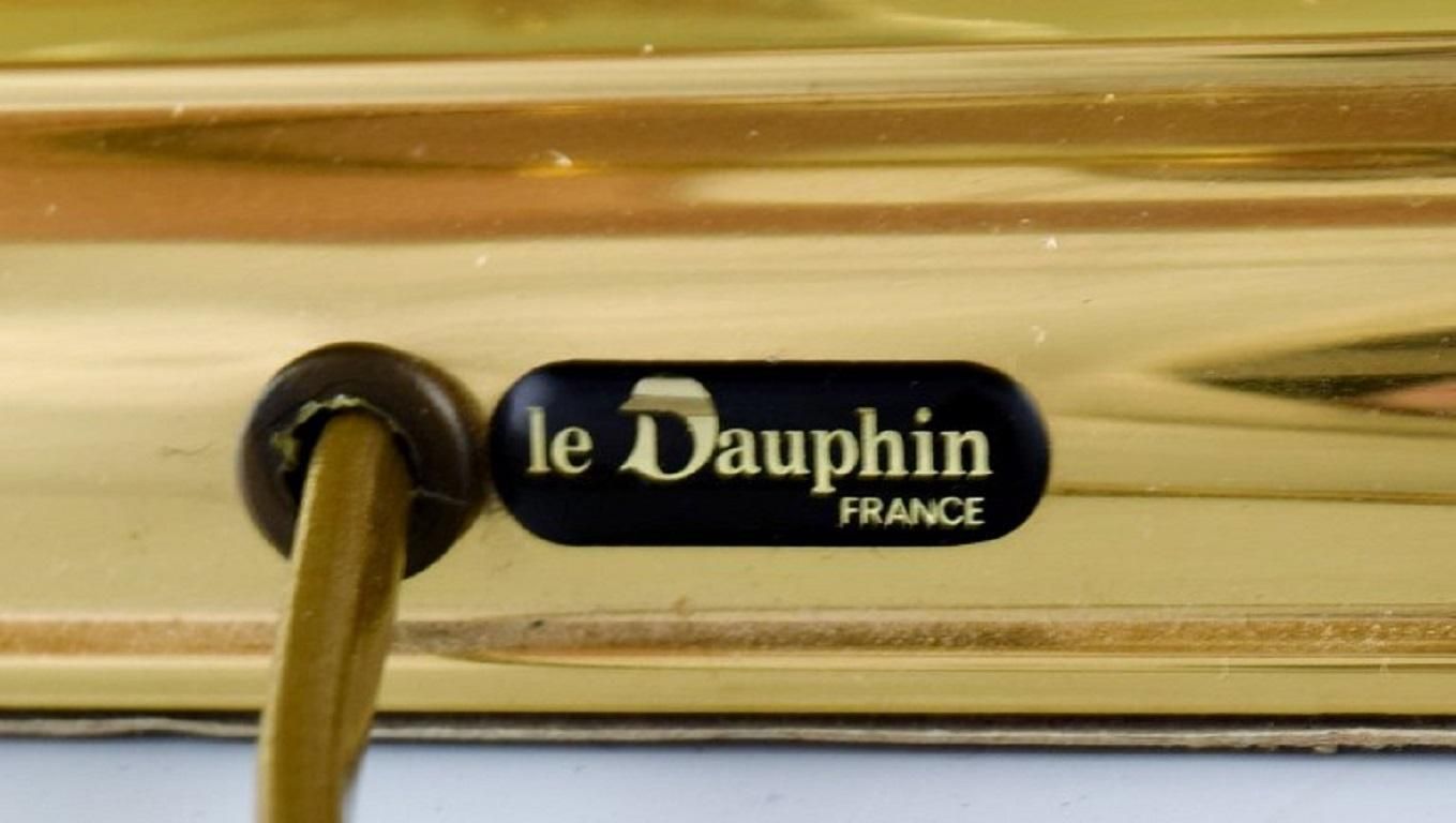 Le Dauphin, France, "La Pomme" Table Lamp In Clear Art Glass And Brass photo vintage