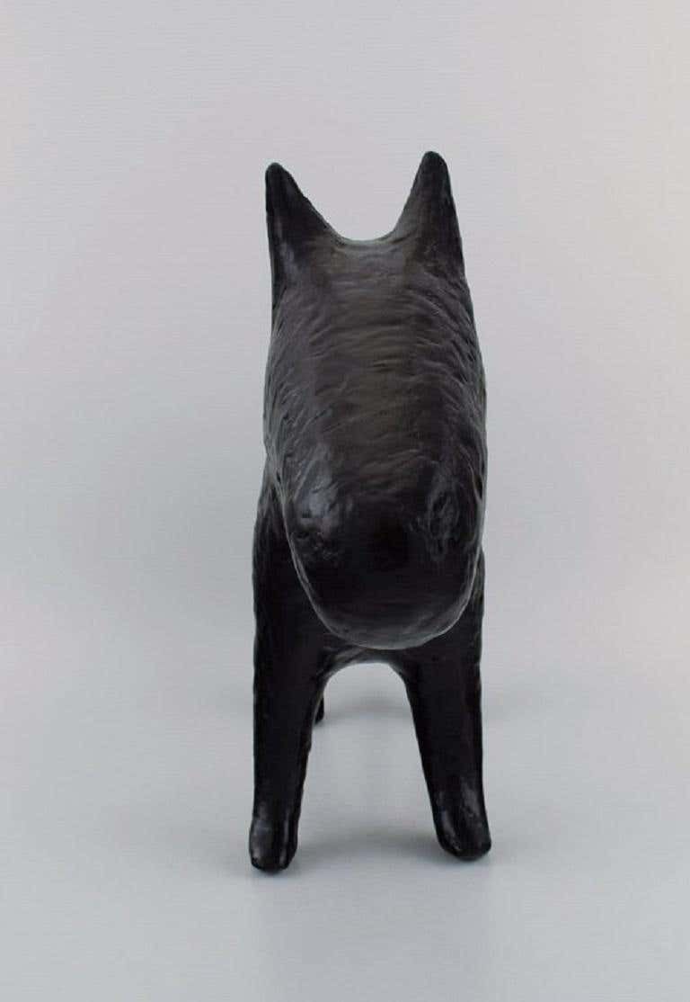 Unknown French Designer, Large Sculpture In Stoneware, English Bull Terrier photo 899.0