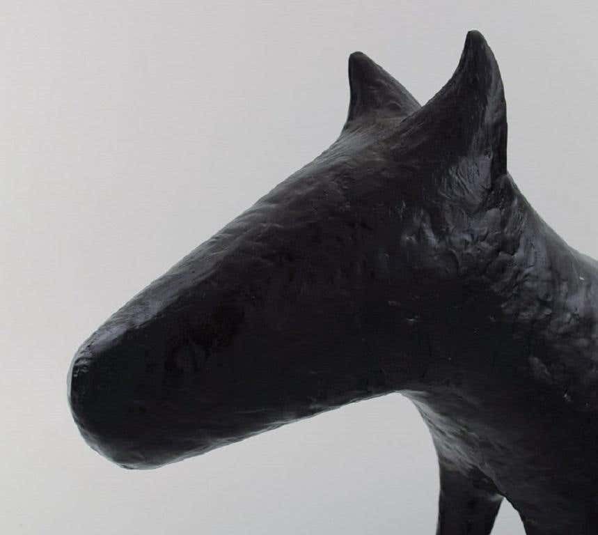 Unknown French Designer, Large Sculpture In Stoneware, English Bull Terrier photo vinterior