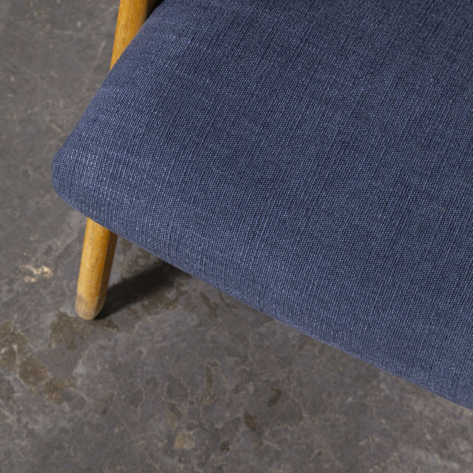 Mid Century Pair Of Upholstered Armchairs With Straight Arms And Top Caps photo Furniture