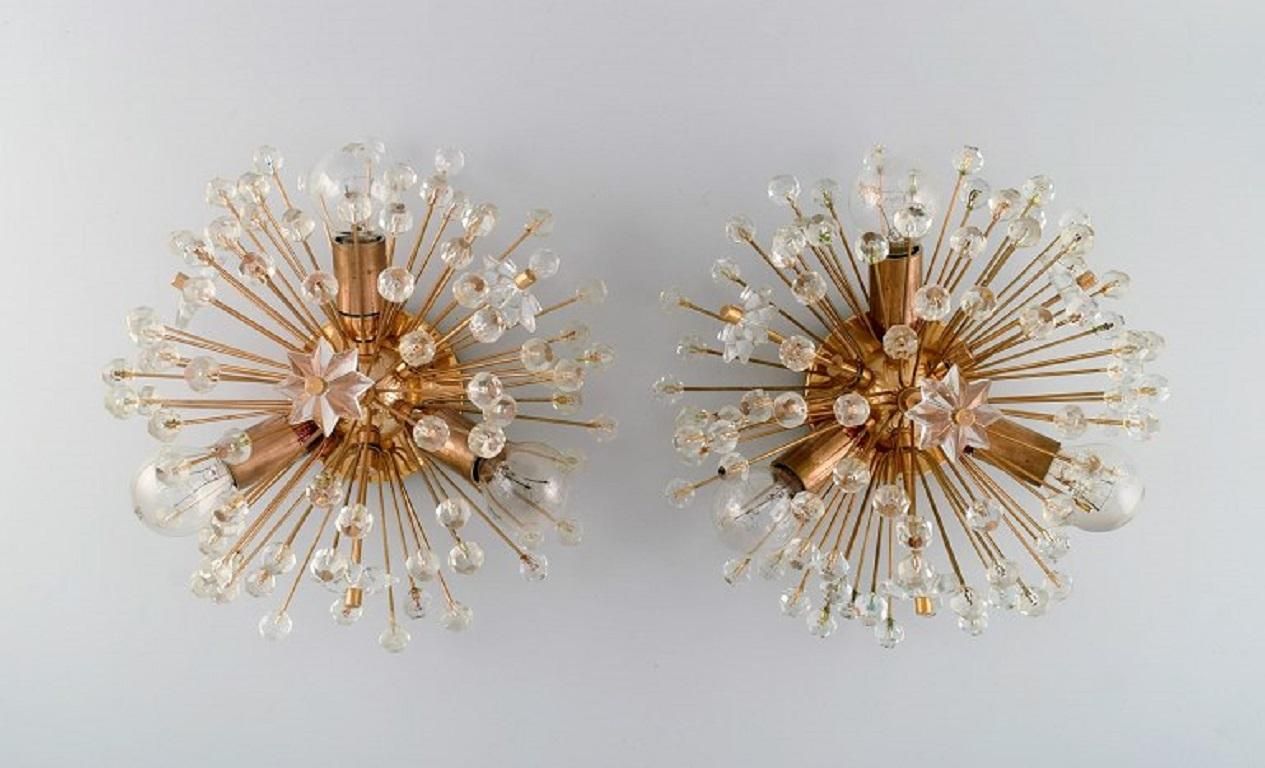 Emil Stejnar For Rupert Nikoll, A Pair Of Wall Lamps In Art Glass And Brass photo furniture