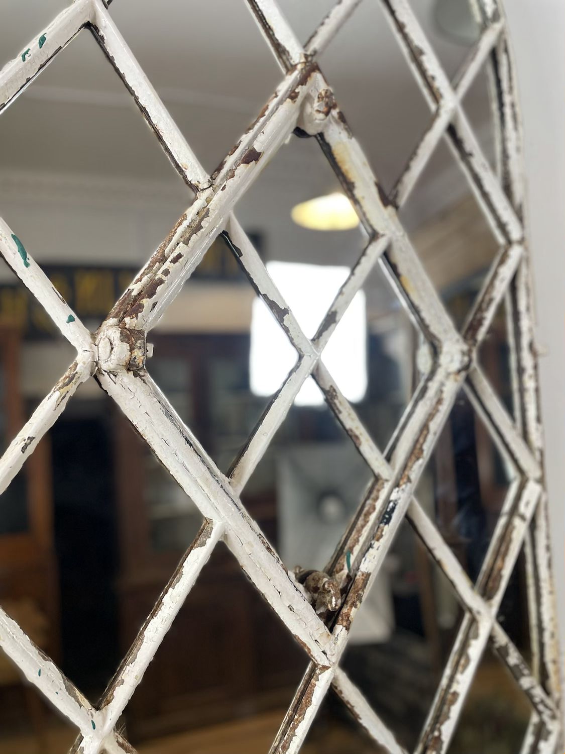 Tall Cast Iron Window Mirror photo for sale