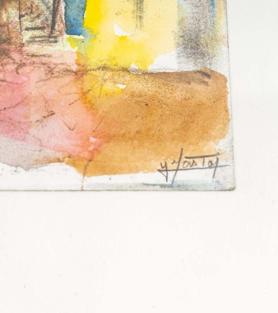 Pair Of Watercolours, Church Interior photo for sale
