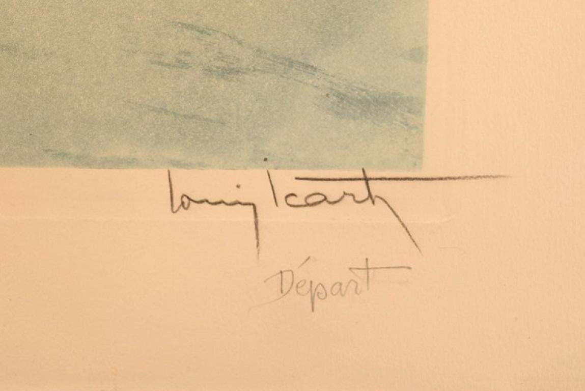Louis Icart, Etching On Paper, "Départ", Approx. 1920 photo vinterior