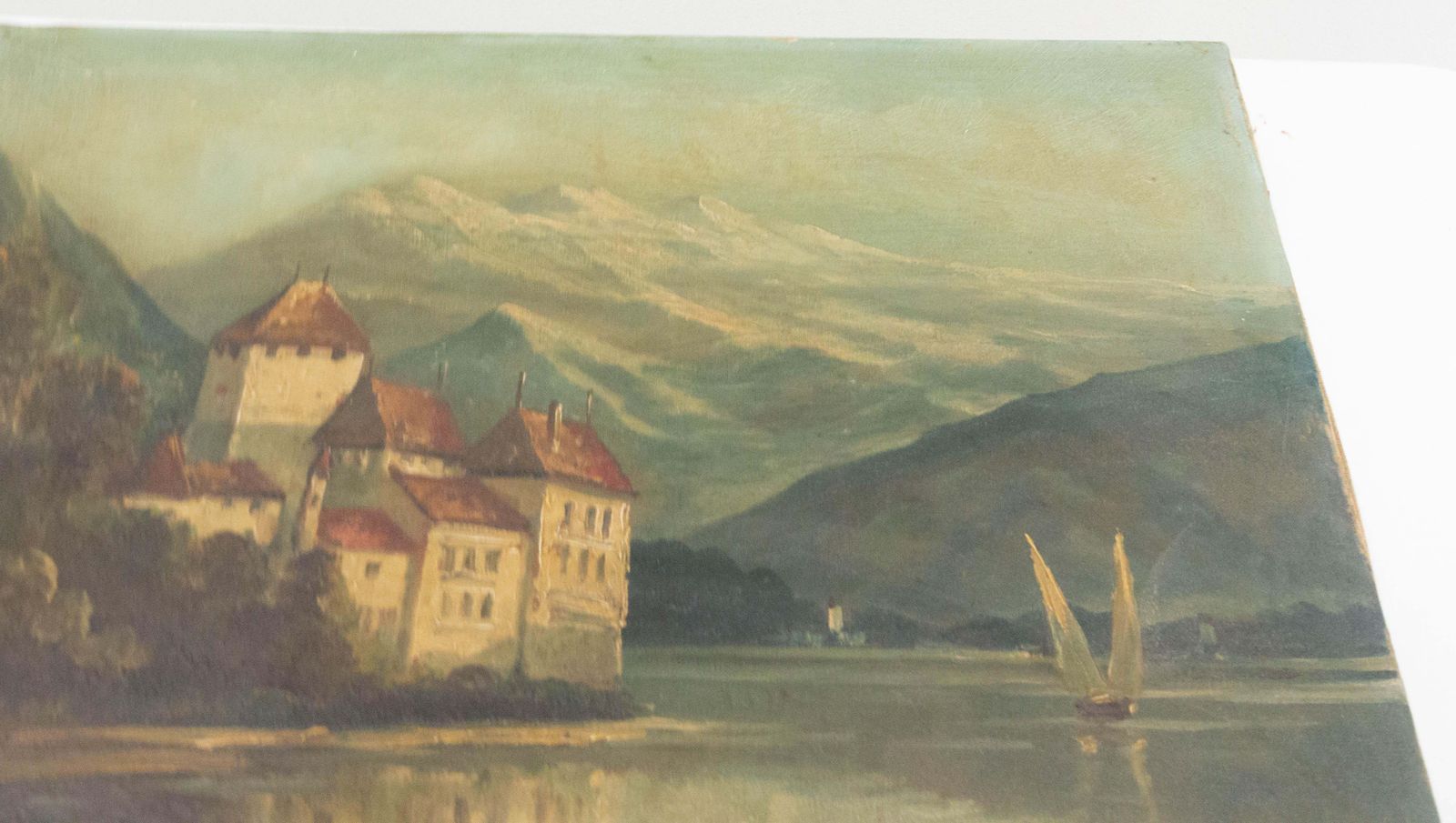 Paysage du château de Chillon au bord du lac Léman, Suisse, fin du XIXe siècle photo 353.6