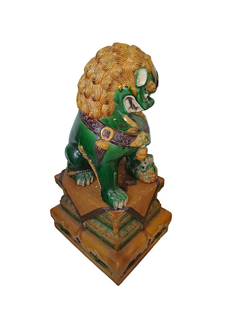 A Rare And Important Pair Of Early 20th Century  Chinese Export Foo Dogs photo vinterior