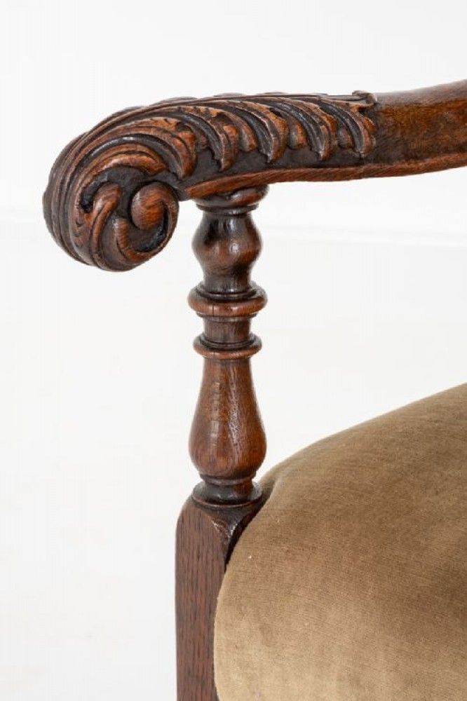 Jacobean Arm Chair Oak Hall Chairs 1870 photo furniture