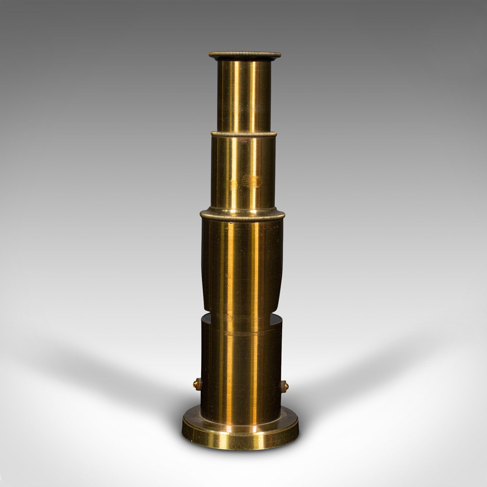 Antique Pocket Field Microscope, English, Brass, Instrument, C.1910 photo for sale