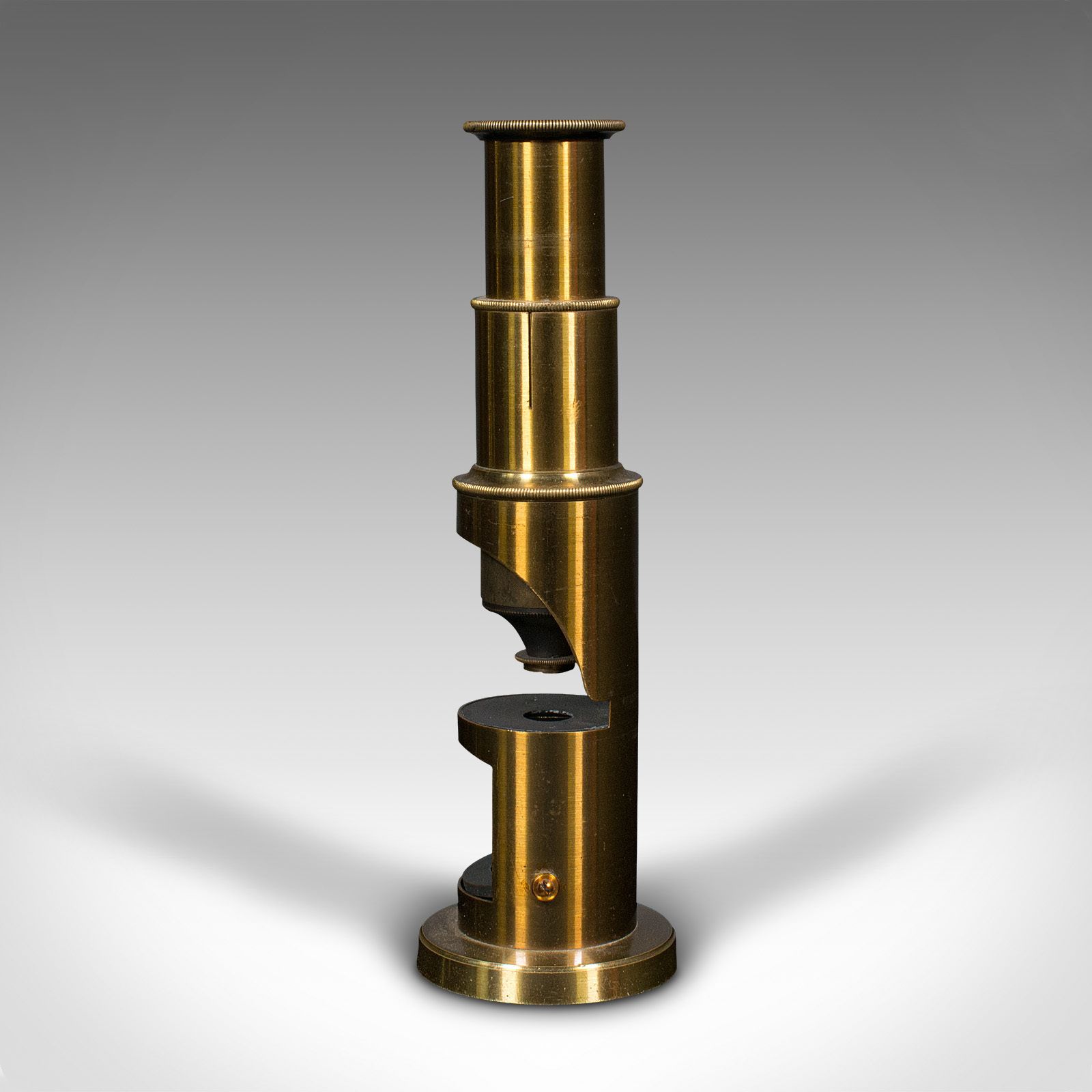 photo for sale Antique Pocket Field Microscope, English, Brass, Instrument, C.1910