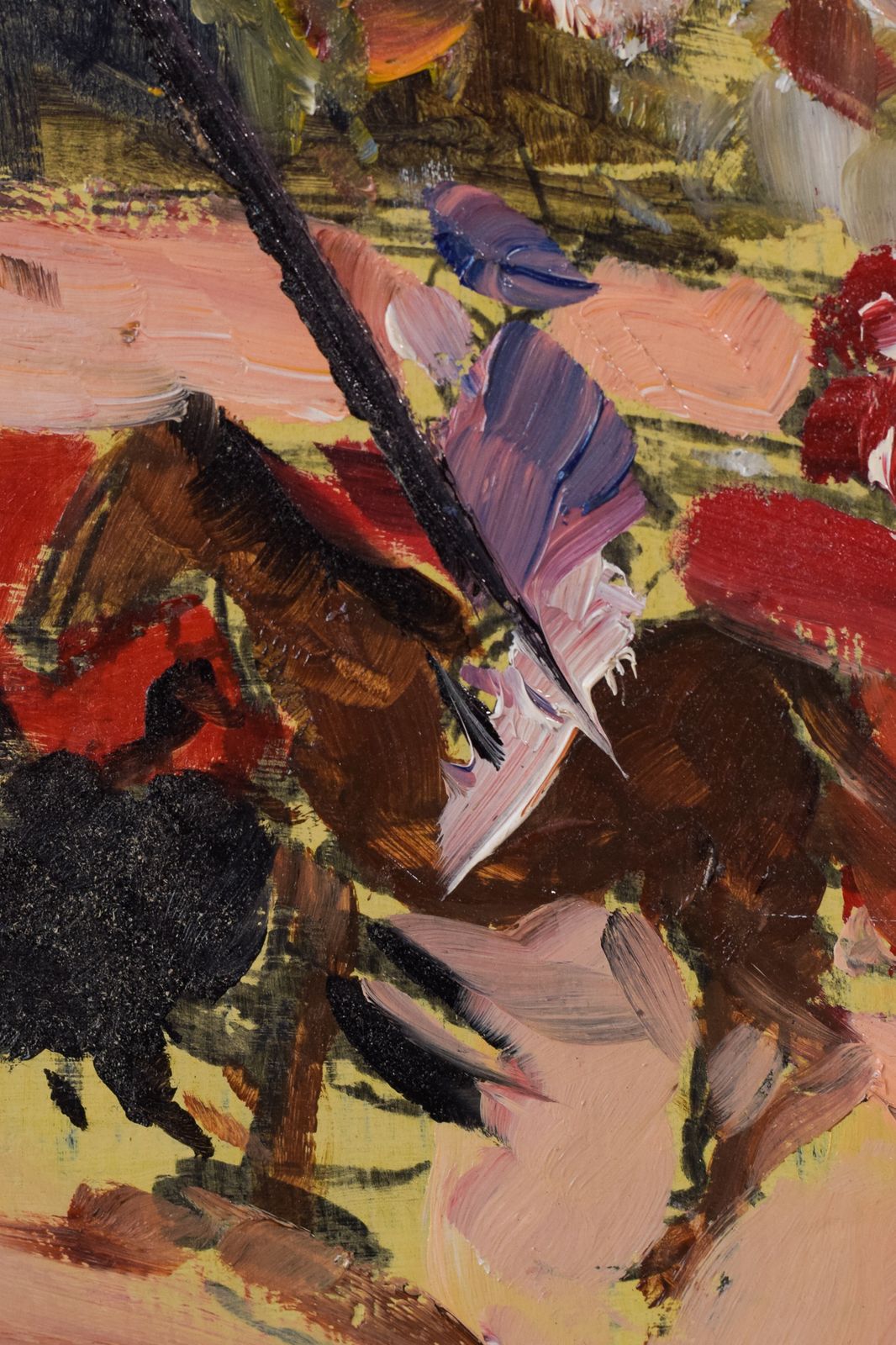 Pair Of Impressionist Oil Sketches Of A Bullfight photo Art