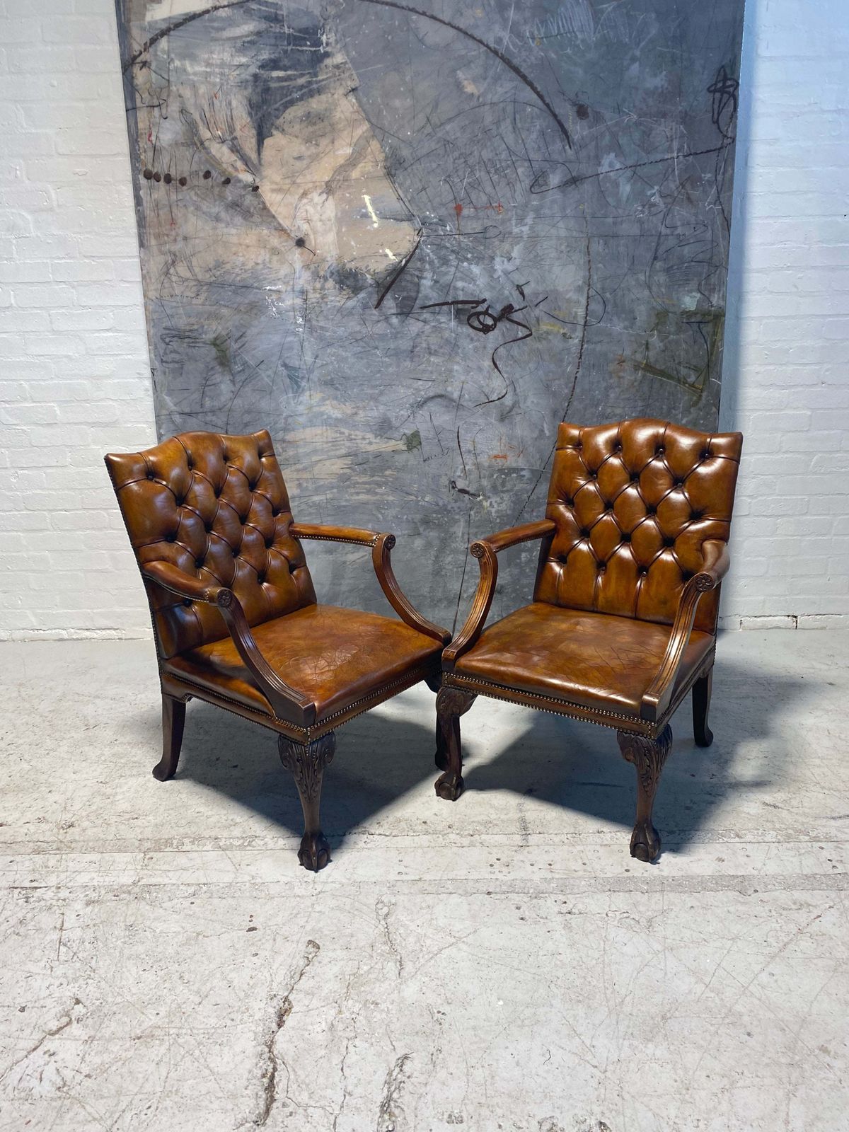 A Very Smart Matching Pair Of Beautifully Carved Open Armchairs photo furniture
