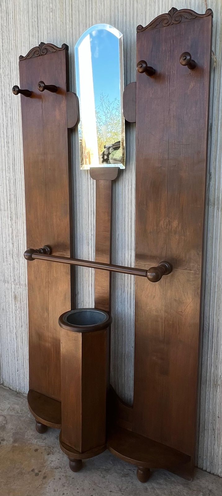 Porte-manteau sur pied Art déco avec porte-parapluies et miroir photo 2839.0
