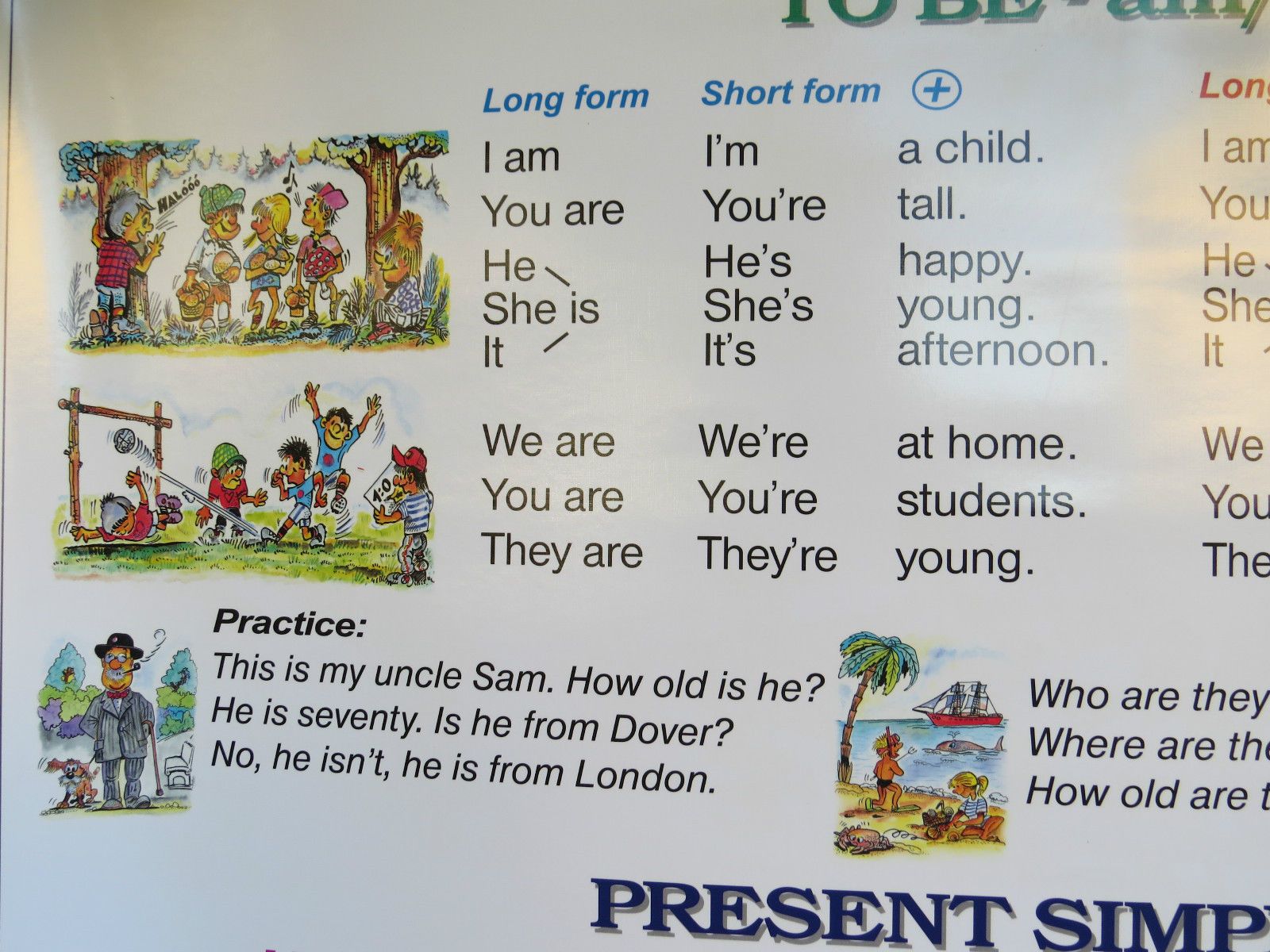Roll Down School Wall Chart Of Basic English Language III Double Sided Lesson 3 photo Art