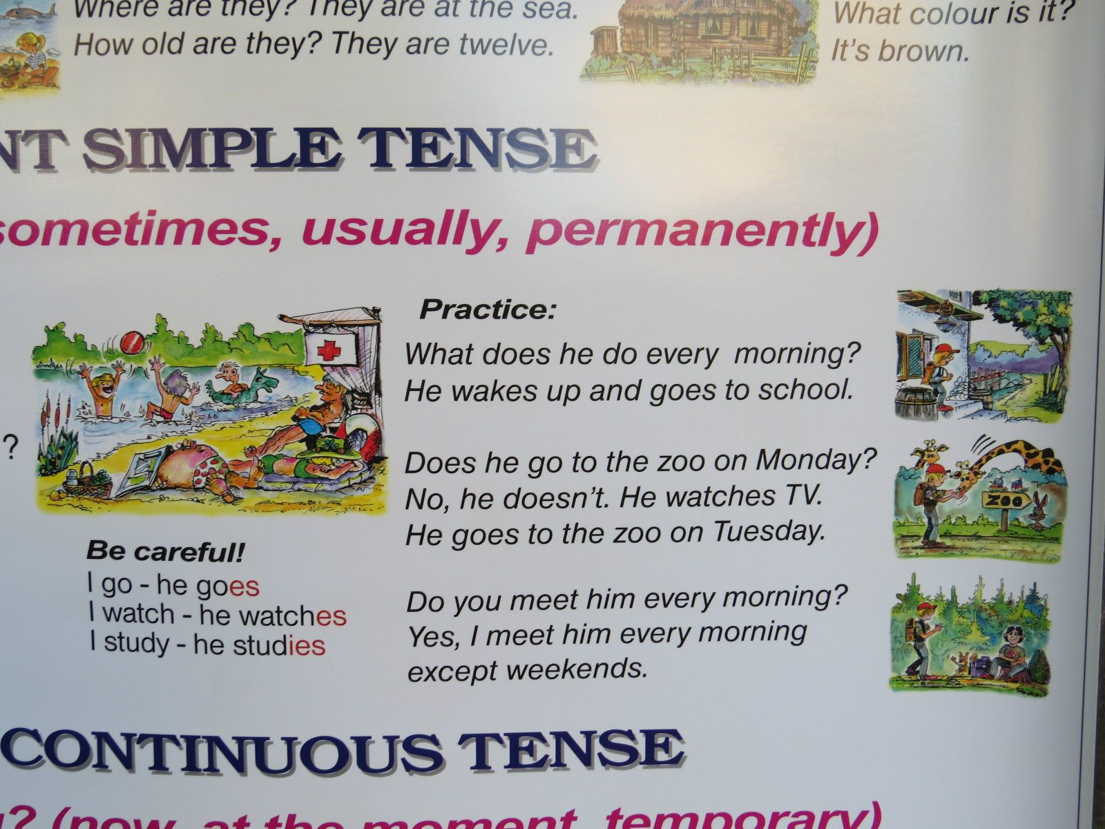 Roll Down School Wall Chart Of Basic English Language III Double Sided Lesson 3 photo 59.0