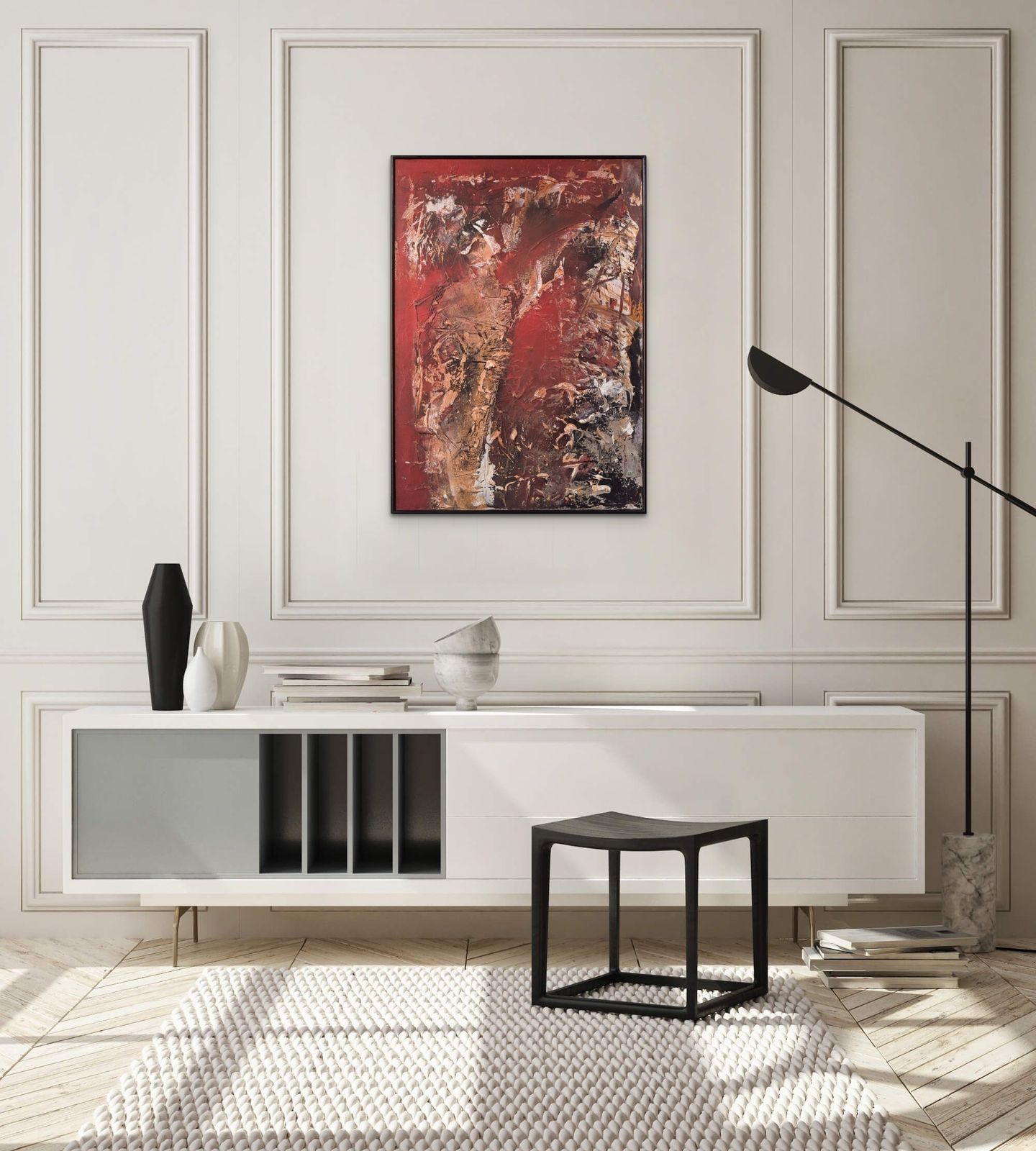 Abstract Schilderij Getiteld 'Scattered Anatomy' photo furniture