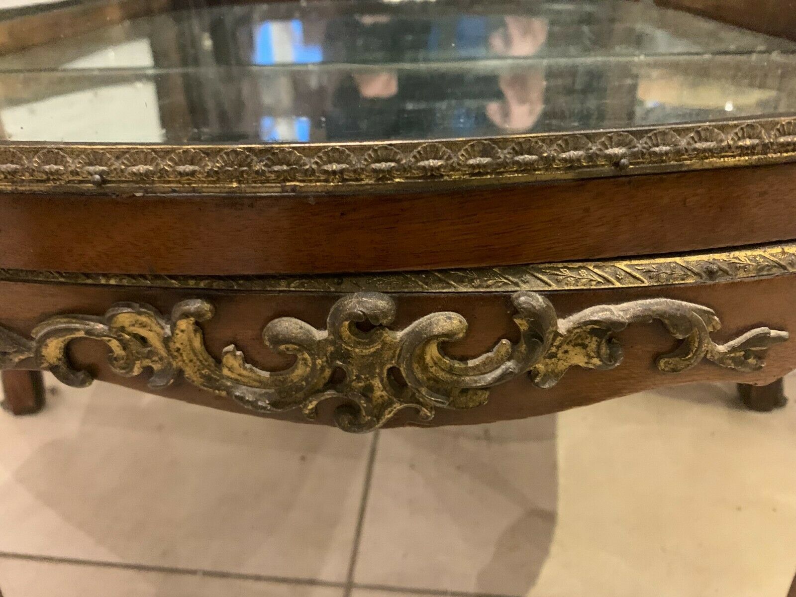 photo for sale Napoleon III Showcase In Mahogany And Chiseled Bronze XX Century