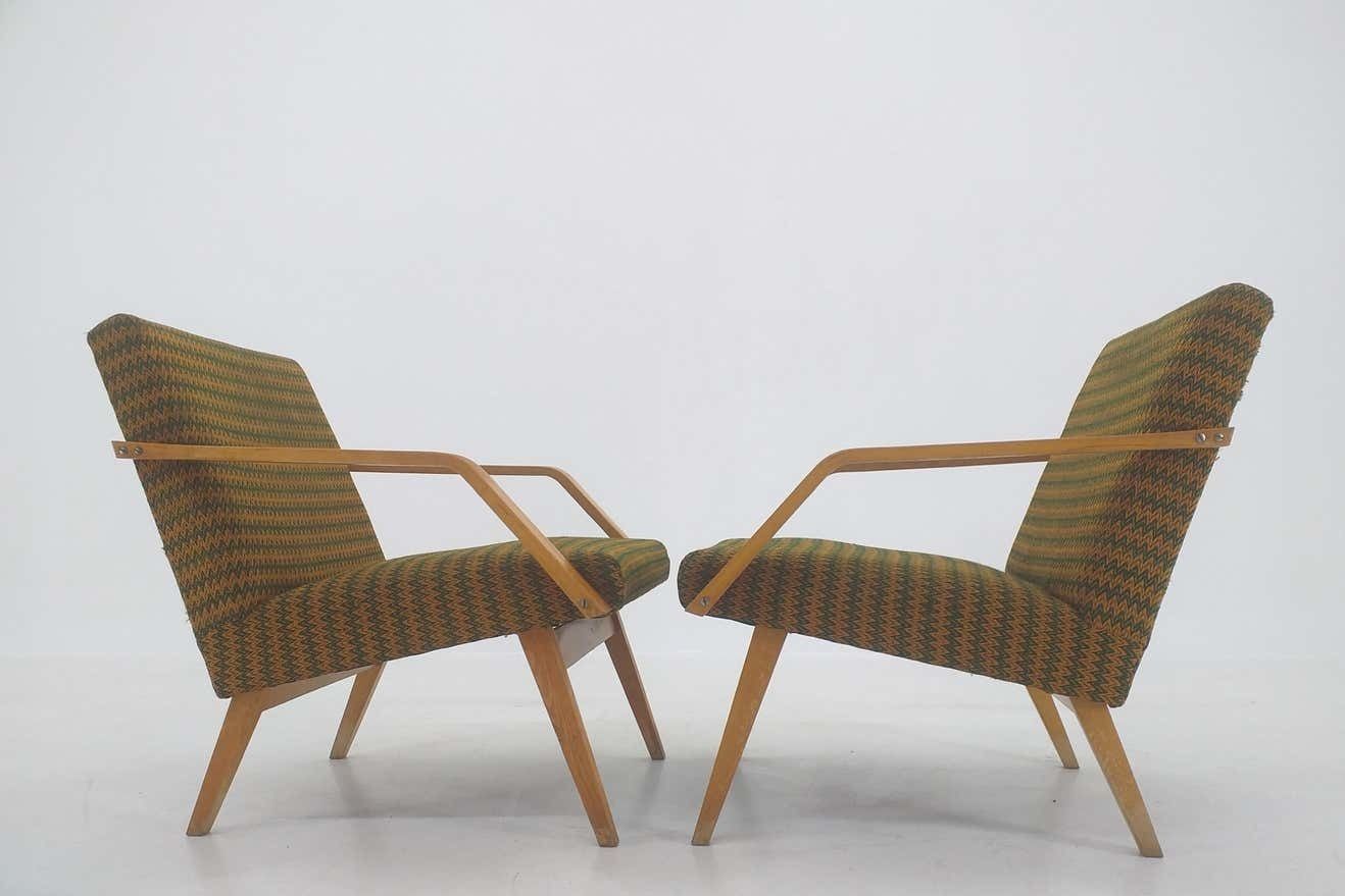 Pair Of Mid Century Armchairs Ton photo vintage