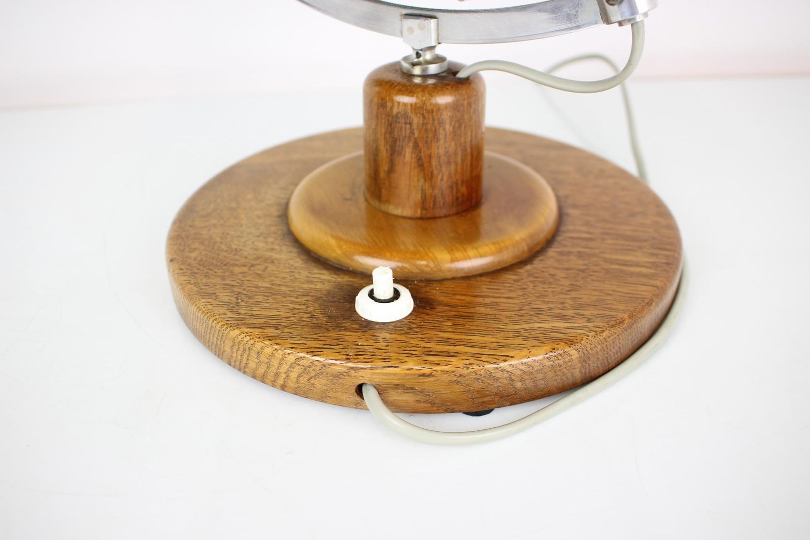 Mid Century Light Glass Globe With Wooden Base By Paul Rath, 1950s photo 743.0