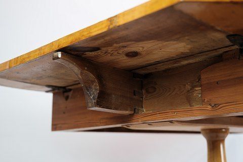 Antique Empire Table With Flaps And Marquetry In Birch Wood Originating From Denmark Made In The 1840s. photo vintage