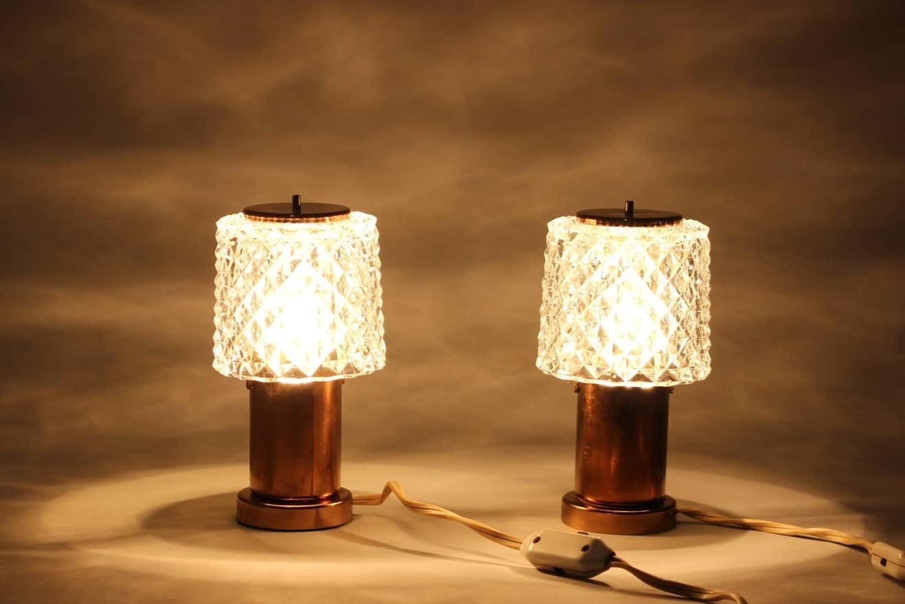 1970s Pair Of Copper Table Lamps By Kamenický šeno, Czechoslovakia photo 470.0