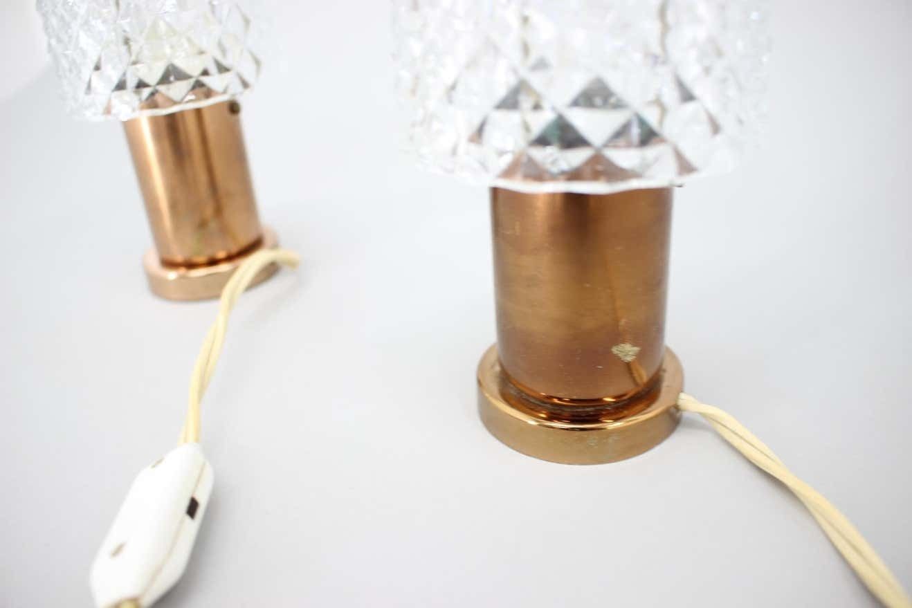 1970s Pair Of Copper Table Lamps By Kamenický šeno, Czechoslovakia photo vinterior