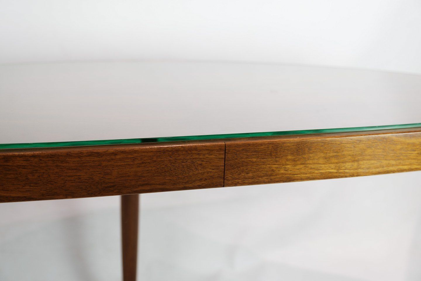Coffee Table With Glass Top By Danish Master Carpenter In Walnut From Around The 1940s. photo vintage