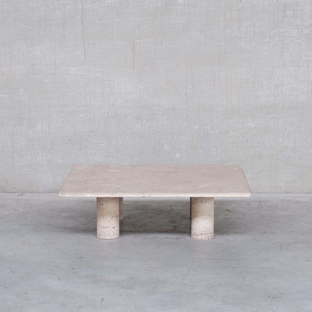 Angelo Mangiarotti Mid Century Travertine Table For Up & Up photo furniture