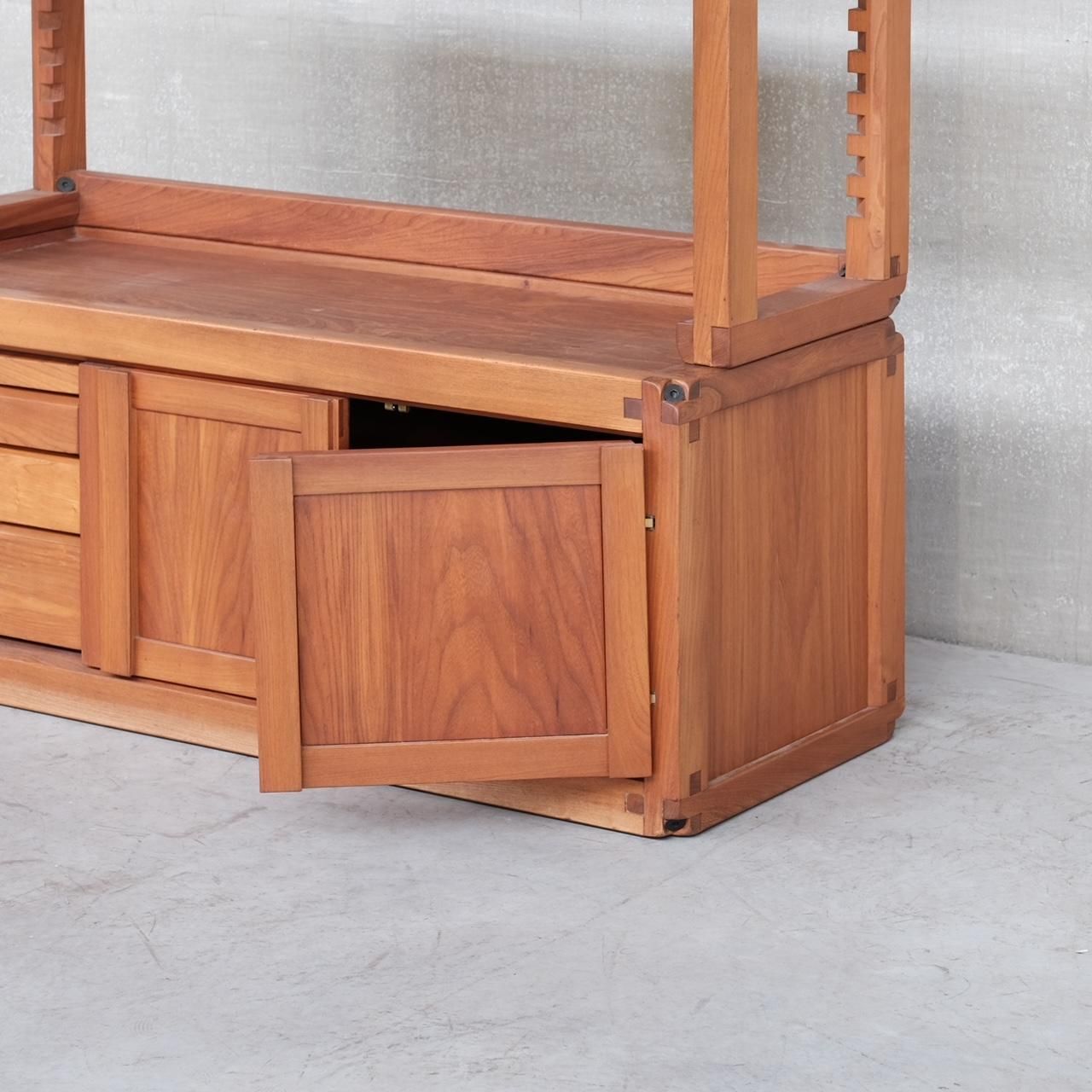 17490.0 Pierre Chapo Mid Century Elm Shelving Cabinet B10 photo