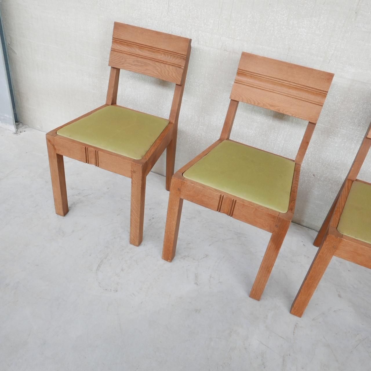 Set Of Six Charles Dudouyt Art Deco Dining Chairs 6 photo vinterior