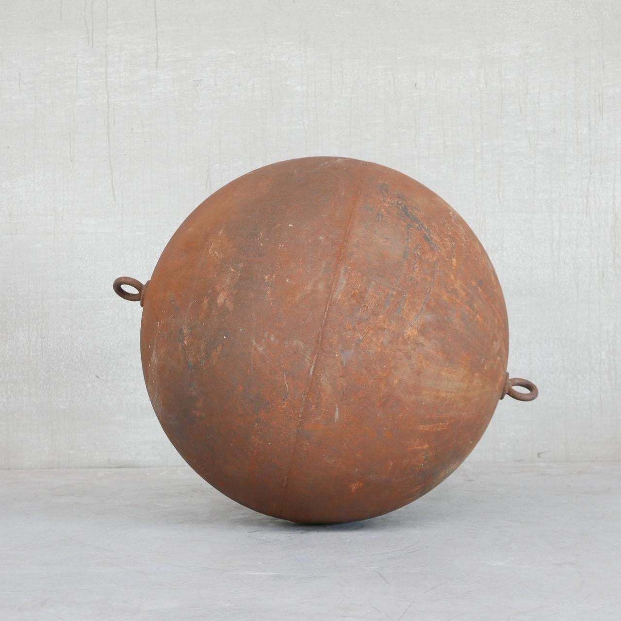 Huge Unusual Metal Ball Buoy Curio photo vinterior