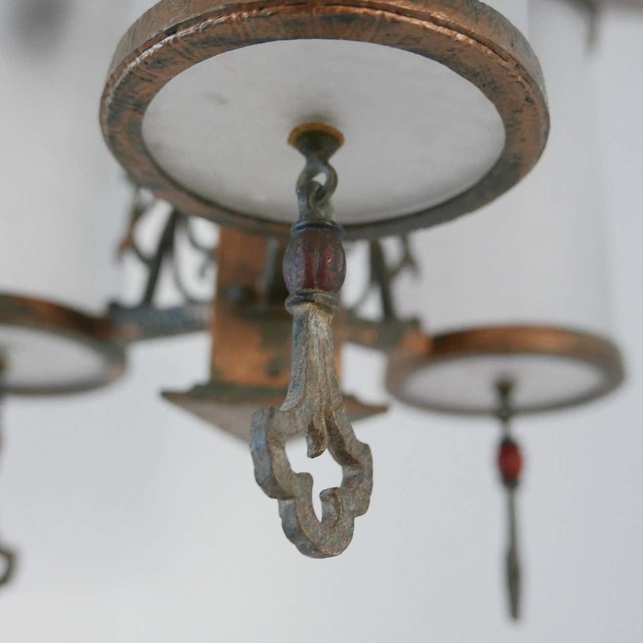 photo furniture Antique English Frosted Glass Chandelier Pendants '2'