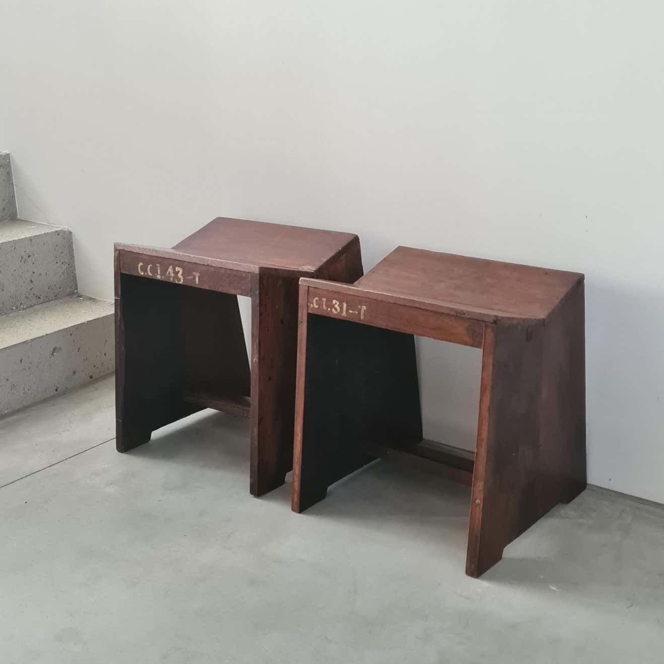 Furniture Pierre Jeanneret Pj Si 68 A Sewing Stools Chandigarh India photo