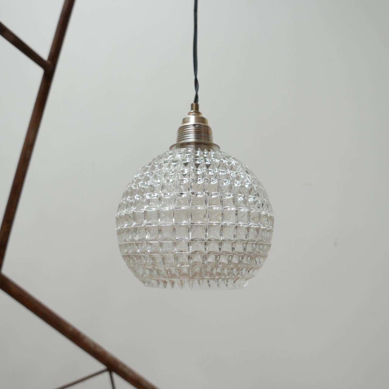 Late 20th Dutch Glass Ball Pendant Light (15 Left) photo 265.0