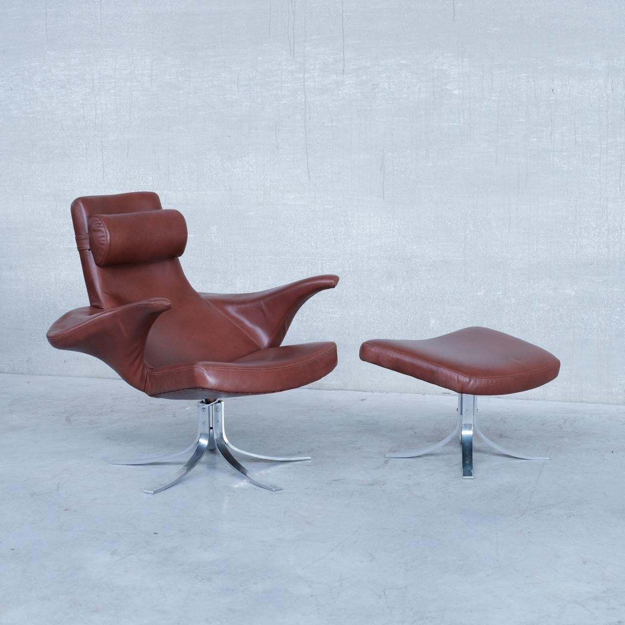 Danish Leather Mid Century Armchair By Gösta Berg By Fritz Hansen photo 20250.0